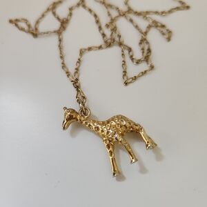 J.Crew Gold Giraffe Pendant Necklace | Safari Chic Statement Jewelry
